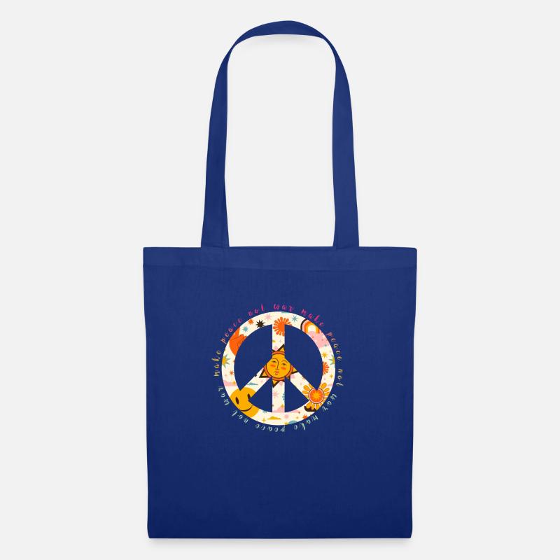 Make Peace not War - Peace Zeichen - Frieden - Stoffbeutel - Royalblau