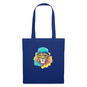 Izi le lion cool - Sac en tissu - bleu royal - Devant