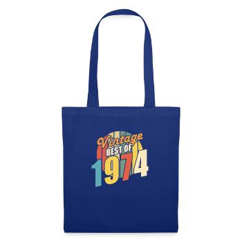 Vintage 1974 meilleur de 1974 - annif 50 ans - Sac en tissu - bleu royal - Devant