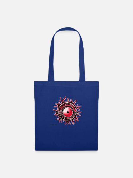 Auge rot - Stoffbeutel - Royalblau