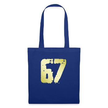 67 Zahl Vintage - Stoffbeutel - Royalblau - Vorne