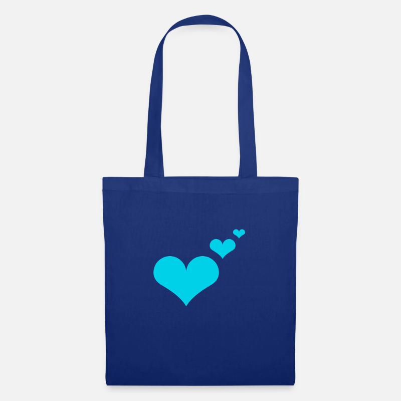 Herzen blau Geschenkidee - Stoffbeutel - Royalblau