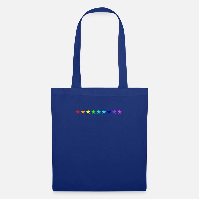 Sterne bunt Regenbogen Geschenkidee Geschenk Idee - Stoffbeutel - Royalblau
