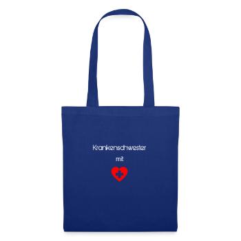 Krankenschwester - Stoffbeutel - Royalblau - Vorne