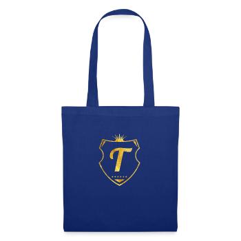 Lettre T or - Sac en tissu - bleu royal - Devant