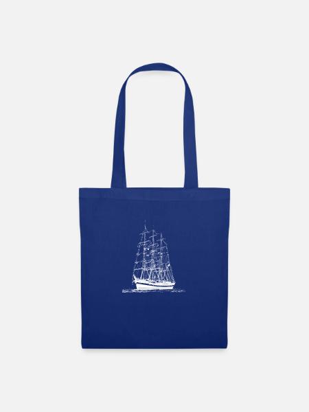 Segelschiff - Stoffbeutel - Royalblau