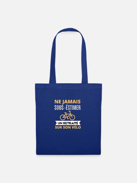 Ne jamais sous-estimer un retraité sur son vélo - Sac en tissu - bleu royal