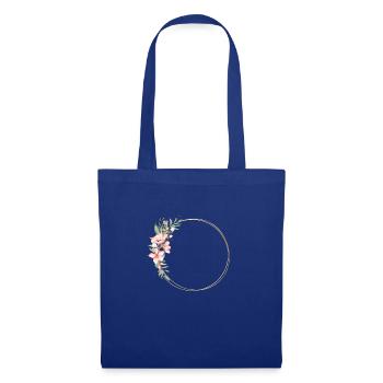 Fleurs demi-couronne personnalisable - Sac en tissu - bleu royal - Devant