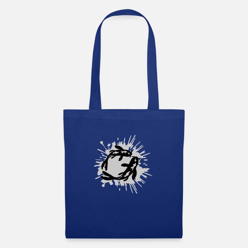 Farbklecks 2 Koi Fische - Stoffbeutel - Royalblau