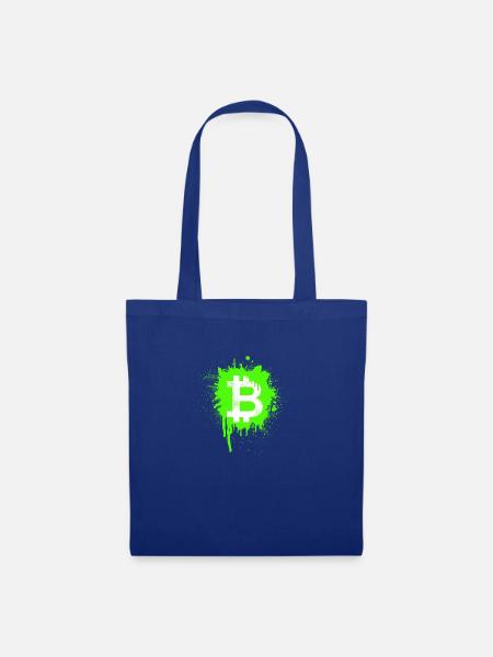 Bitcoin Splatter - Stoffbeutel - Royalblau