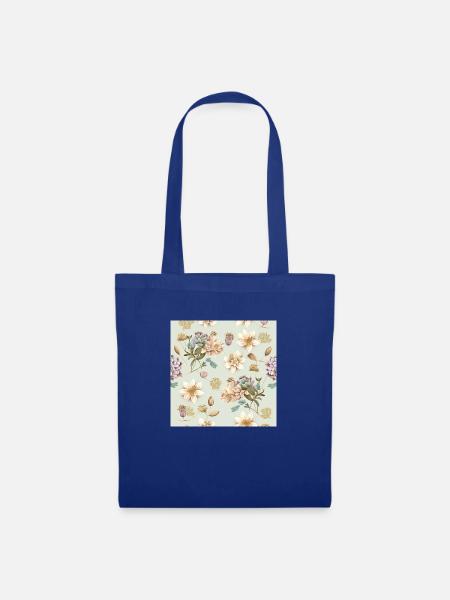 Floral Design 4 - Stoffbeutel - Royalblau