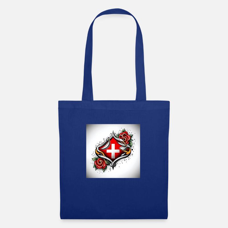 Blumenzauber - Stoffbeutel - Royalblau