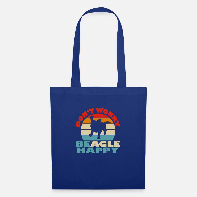 Don't worry BEAGLE happy - Stoffbeutel - Royalblau