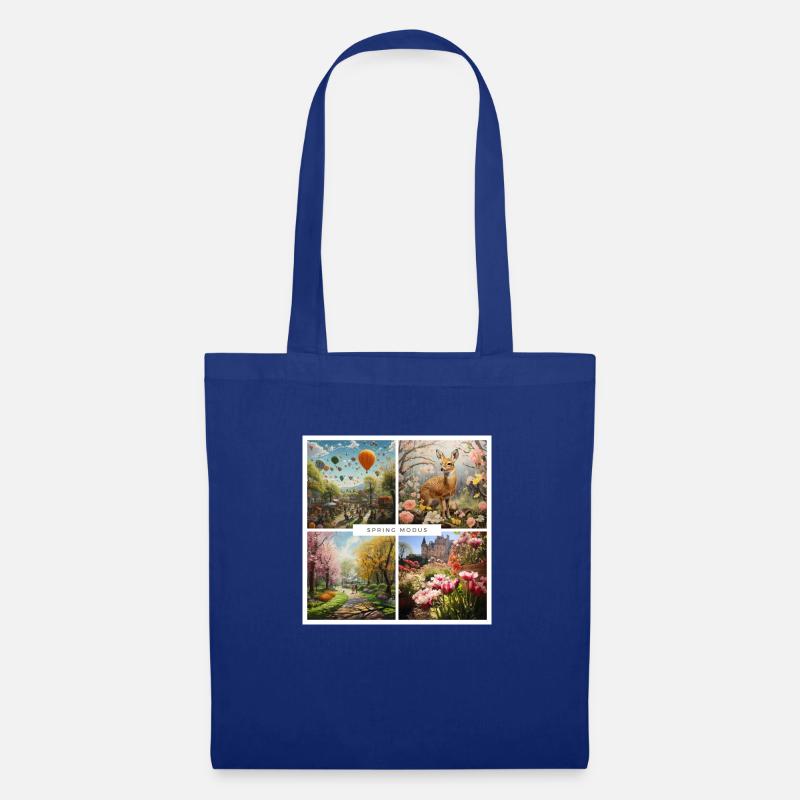 Frühling, Spring, good vibes, Blume, Wetter - Stoffbeutel - Royalblau
