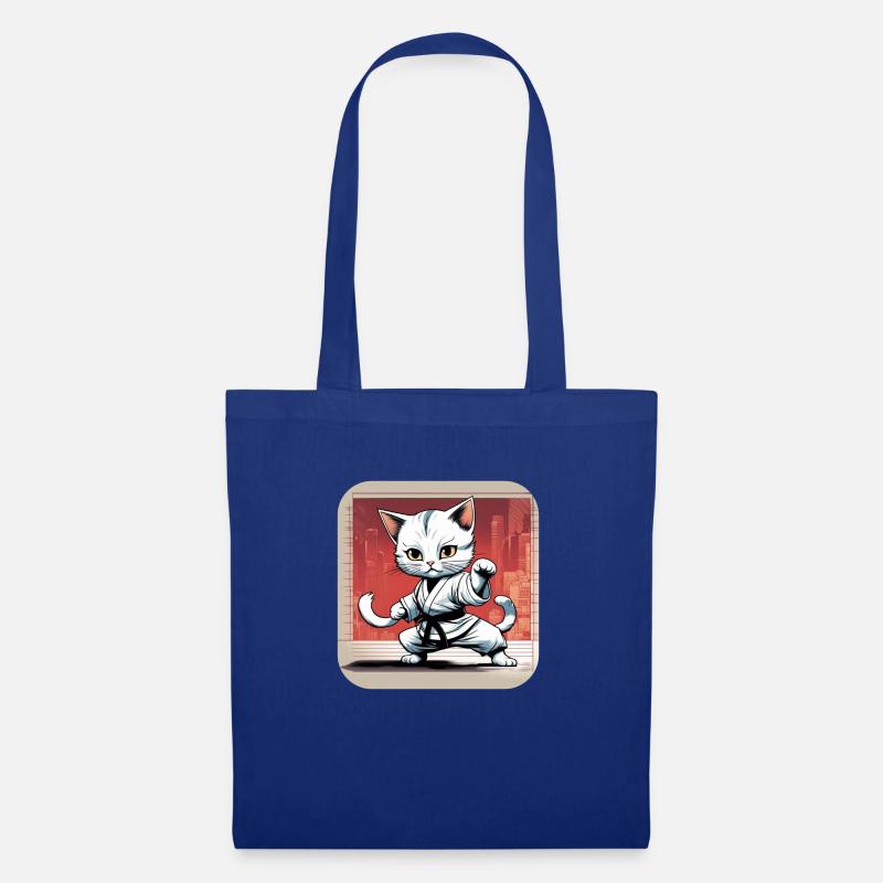 Black Belt karate Cat - Stoffbeutel - Royalblau