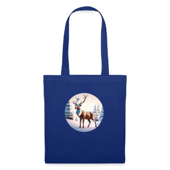 Reindeer Low Poly Christmas - Tote Bag - royal blue - Front