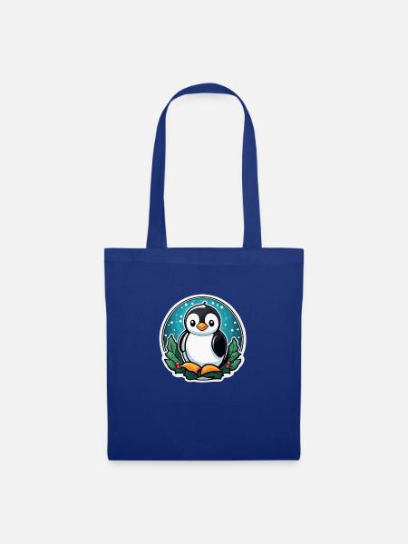 Pinguin Weihnachten Illustration - Stoffbeutel - Royalblau