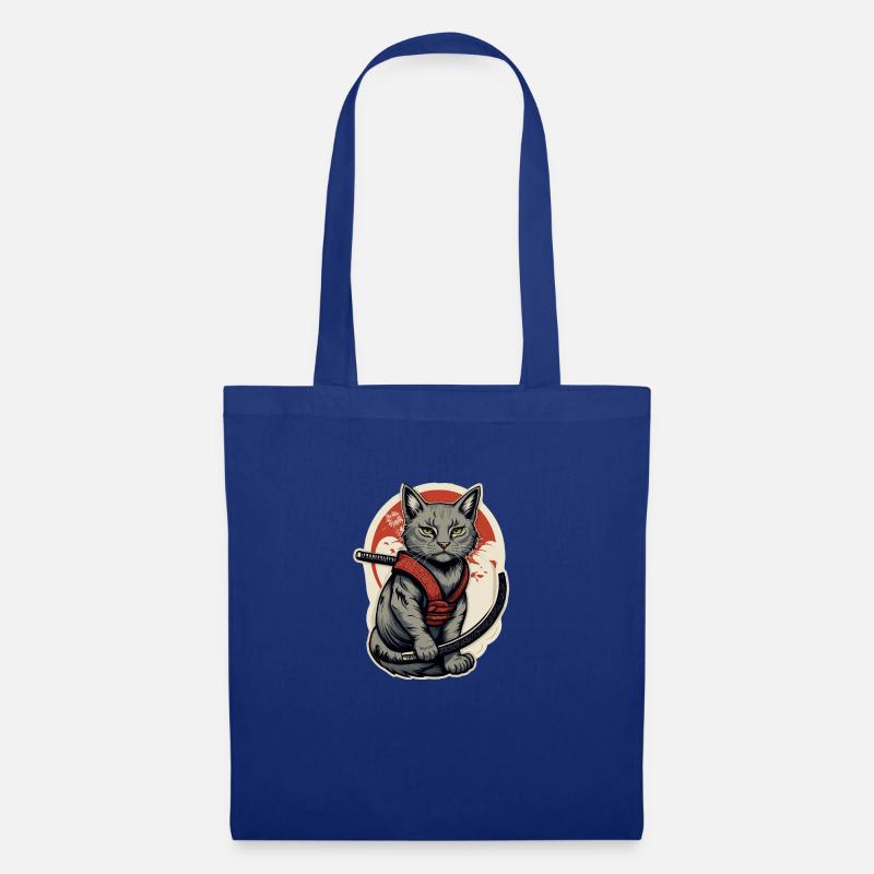 Katze Samurai - Stoffbeutel - Royalblau