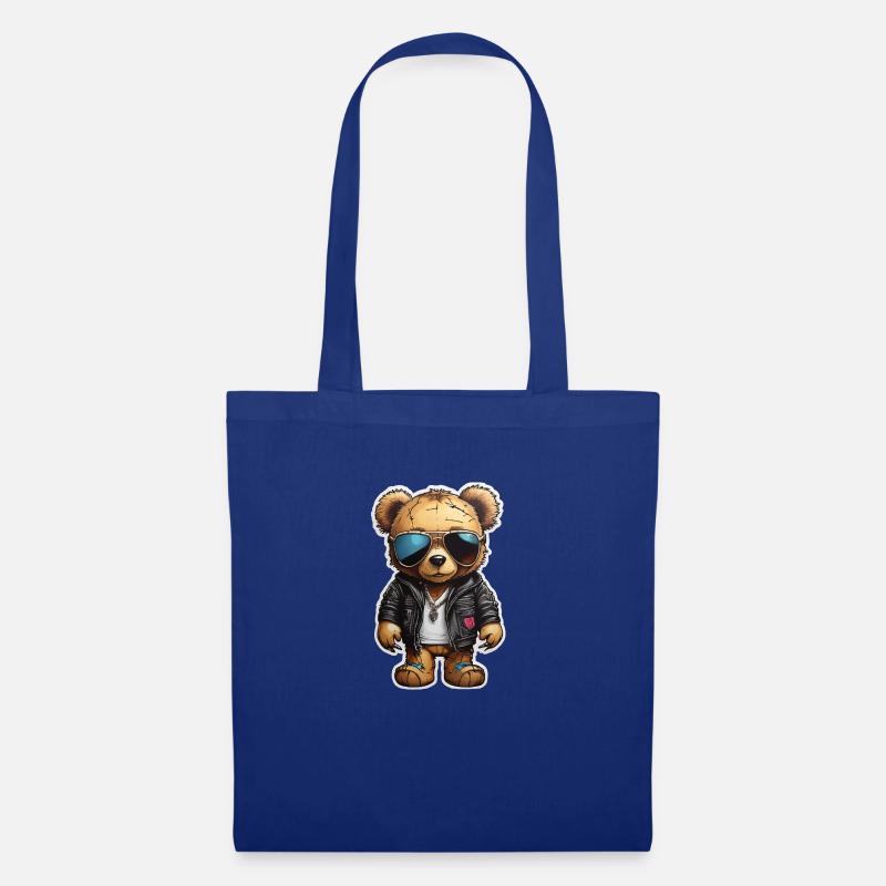 Teddybär Rapper Ganster - Stoffbeutel - Royalblau
