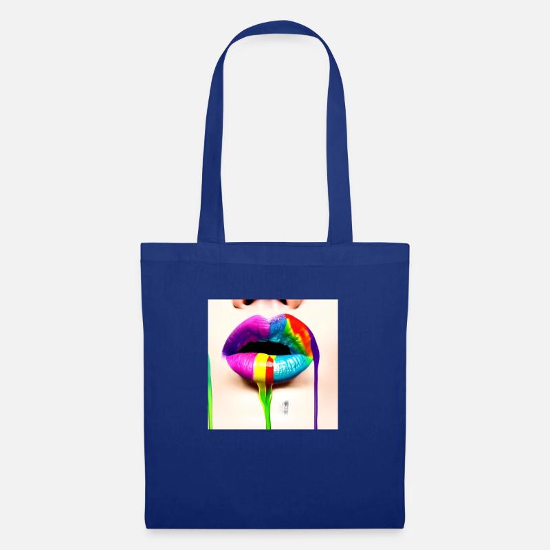 Rainbowkissmund 18 - Stoffbeutel - Royalblau