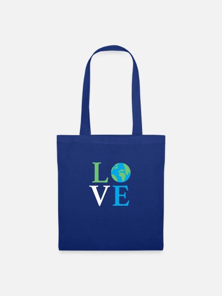 Love Earth - Stoffbeutel - Royalblau