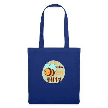 Don`t worry Bee Happy - Stoffbeutel - Royalblau - Vorne
