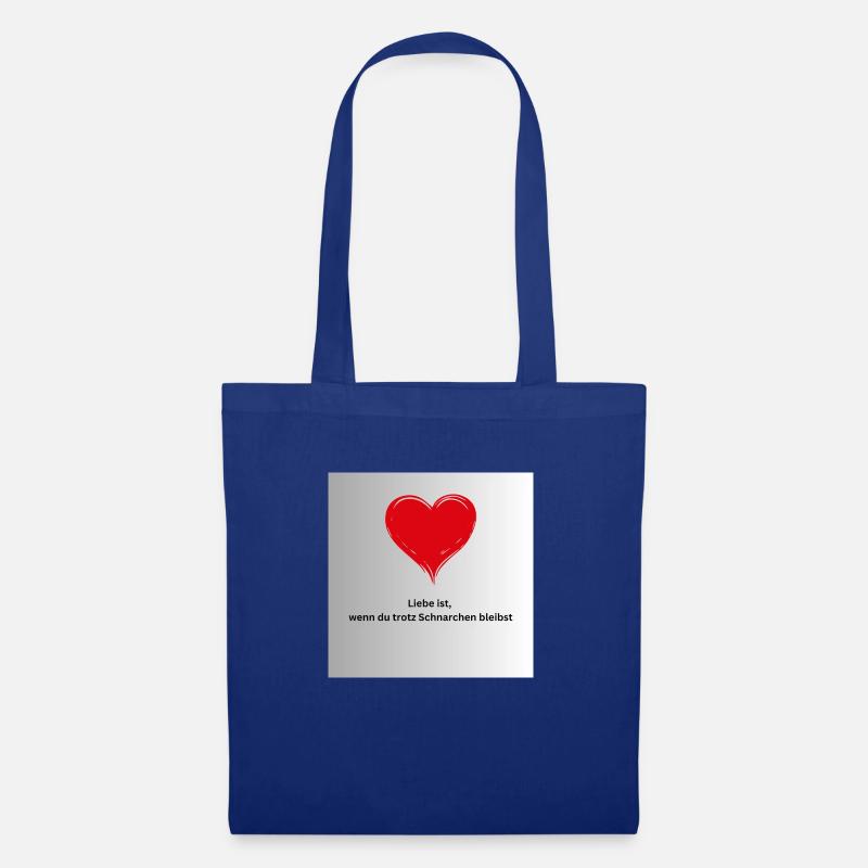 Liebe-Schnarchen - Stoffbeutel - Royalblau