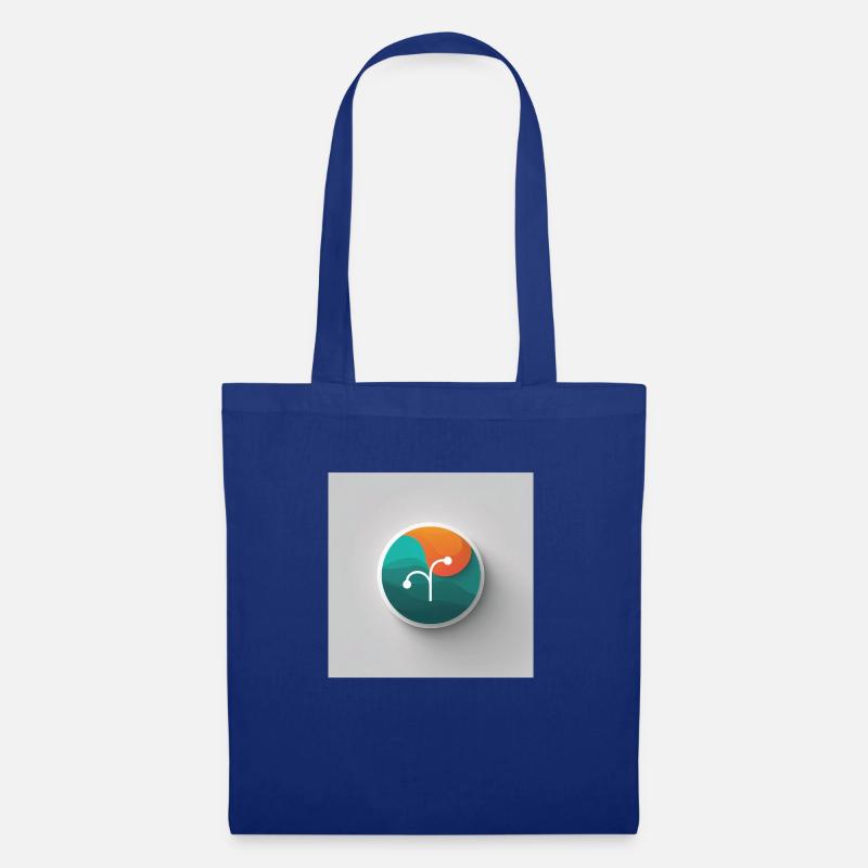 Logo-Design mit blaugrünem und orangefarbenem Farbverlauf - Stoffbeutel - Royalblau