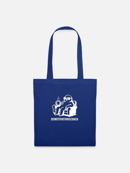 demotivationscoach weiss - Stoffbeutel - Royalblau