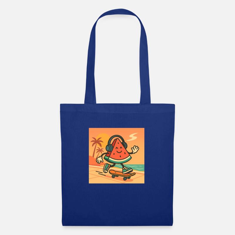 Skater Wassermelone – Summer Chill Vibes - Stoffbeutel - Royalblau