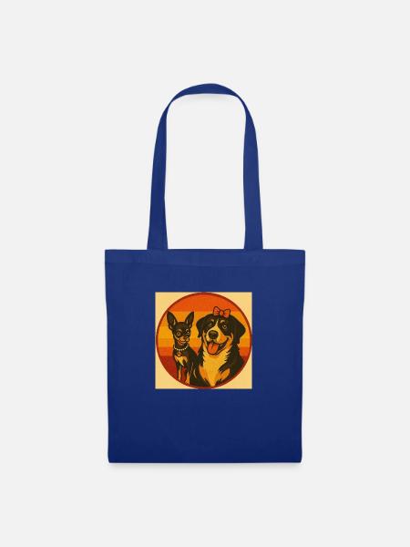 Retro Paw Power - Stoffbeutel - Royalblau