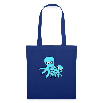 Pieuvre Maman Papa Enfant Bébé Mère Père Famille - Sac en tissu - bleu royal - Devant