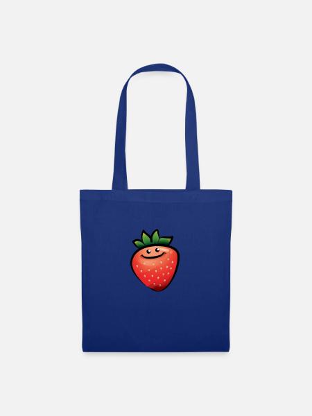 Happy Strawberry - Stoffbeutel - Royalblau