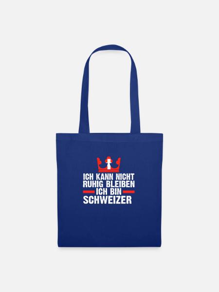 Schweiz Schweizer - Stoffbeutel - Royalblau