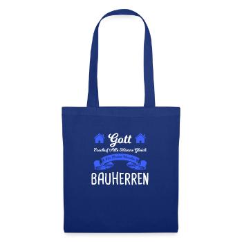 Bauherr Bauherrin Häuslebauer Geschenk - Stoffbeutel - Royalblau - Vorne