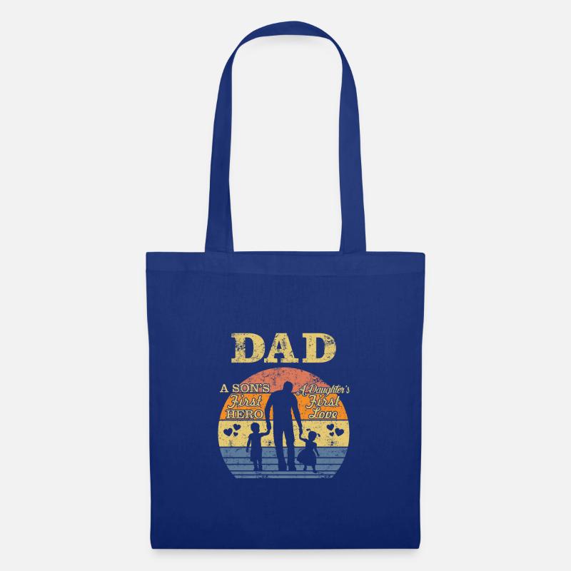 Dad A Sons First Hero A Daughters First Love Chris - Stoffbeutel - Royalblau