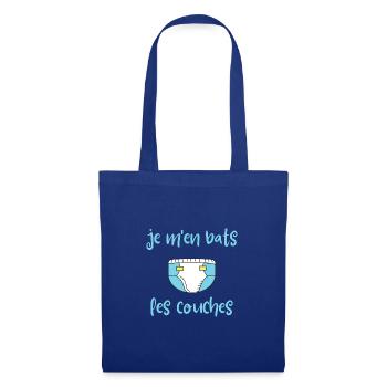 Je m'en bats les couches - Sac en tissu - bleu royal - Devant