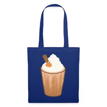 Herbst-Pumpkin-Gewürz-Latte - Stoffbeutel - Royalblau - Vorne