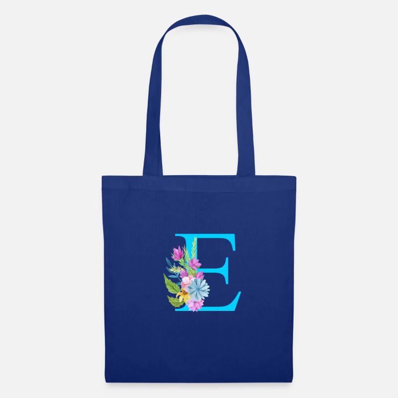 E Buchstabe Blau - Stoffbeutel - Royalblau