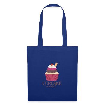 Cupcake süchtig - Cupcake - Stoffbeutel - Royalblau - Vorne