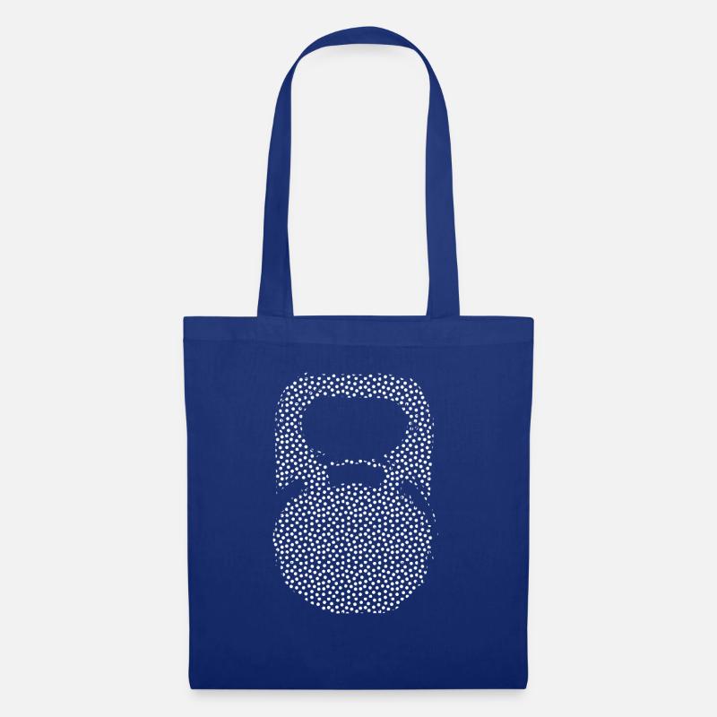 Kettlebell Dots white - Stoffbeutel - Royalblau