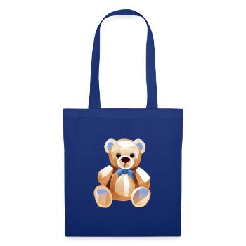 TEDDY BEAR - TEDDYBÄR - KUSCHELBÄR - PLÜSCHBÄR - Stoffbeutel - Royalblau - Vorne