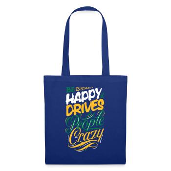 T-shirt heureux - Sac en tissu - bleu royal - Devant