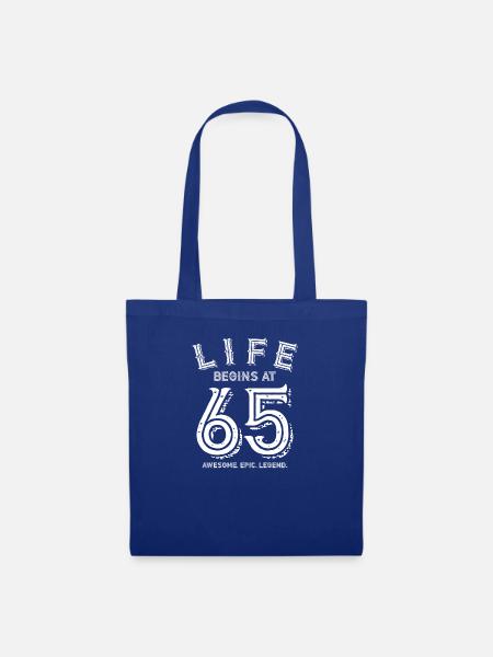65 Jahren Geburtstag 65 Jahre Leben Geschenk - Stoffbeutel - Royalblau