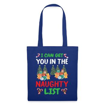 Noël Je peux vous mettre dans la liste coquine - Sac en tissu - bleu royal - Devant