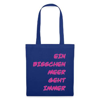 Meerliebe Spruch Schriftzug - Stoffbeutel - Royalblau - Vorne