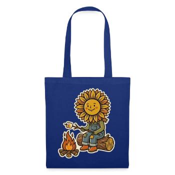 Sonnenblume Lagerfeuer Marshmallow Camping - Stoffbeutel - Royalblau - Vorne