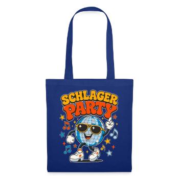 Retro 70s Schlager Party Disco Kugel  - Stoffbeutel - Royalblau - Vorne