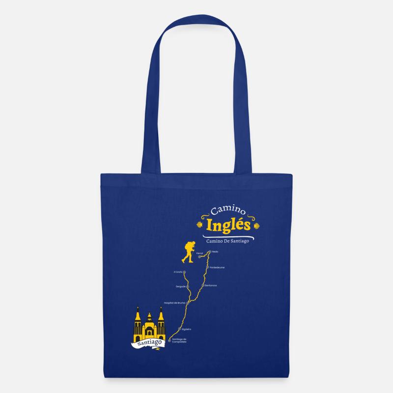 Camino Inglés Design - Route vom Englischen Weg - - Stoffbeutel - Royalblau