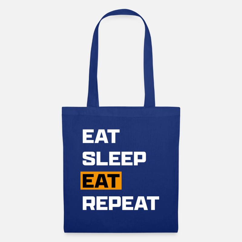 Manger Dormir Manger Répéter Blanc - Sac en tissu - bleu royal